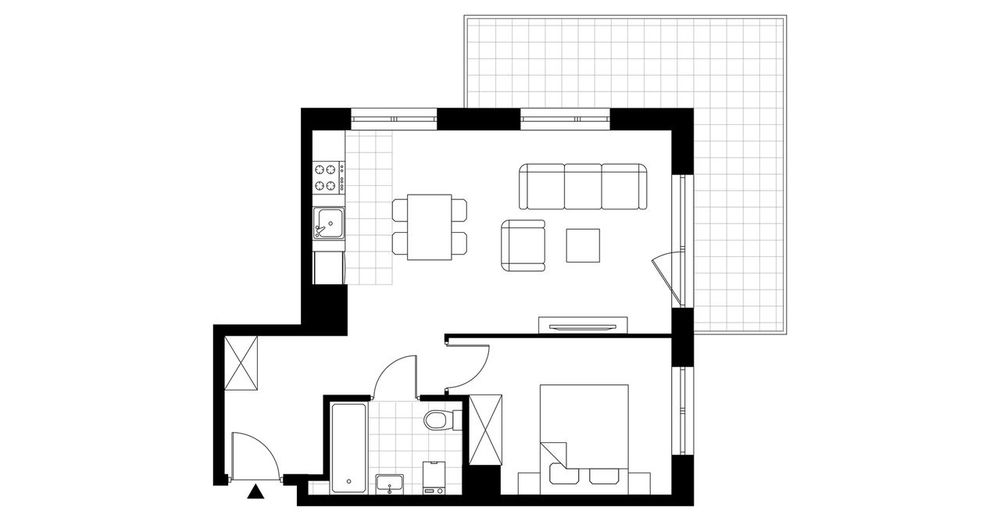 2-pokojowe mieszkanie 45m2 + balkon