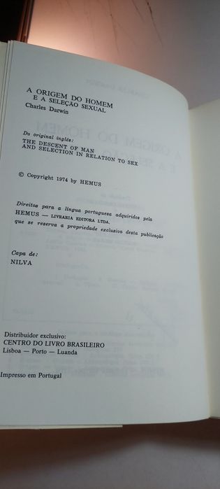 A Origem do Homem e a Seleção Sexual - Charles Darwin (1976)