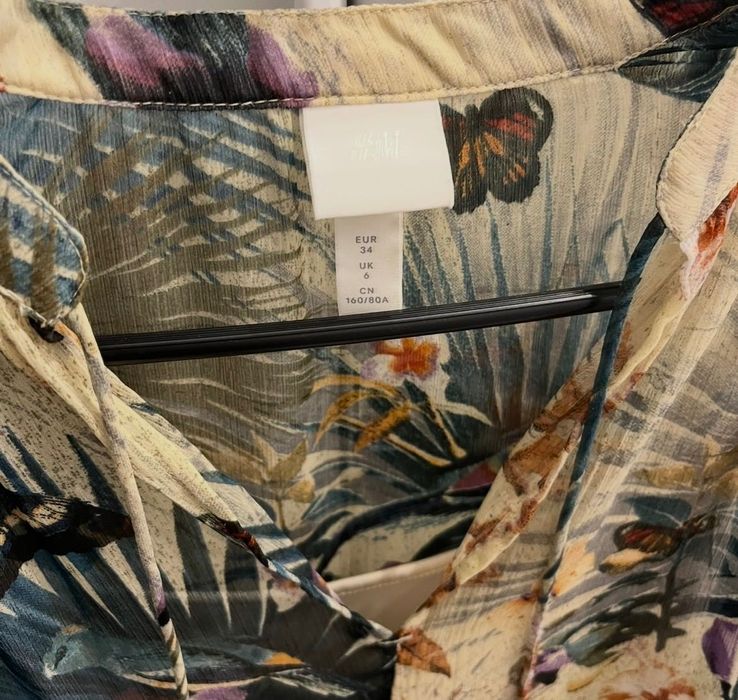 Sukienka zielona w kwiaty H&M rozm. 34 nowa