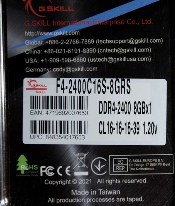 16 GB DDR4 G.Skill Ripjaws487955757920440322