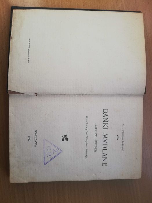 książka Bańki mydlane (wiersze i śpiewki) Kzimierz Laskowski wydanie z  1902r.