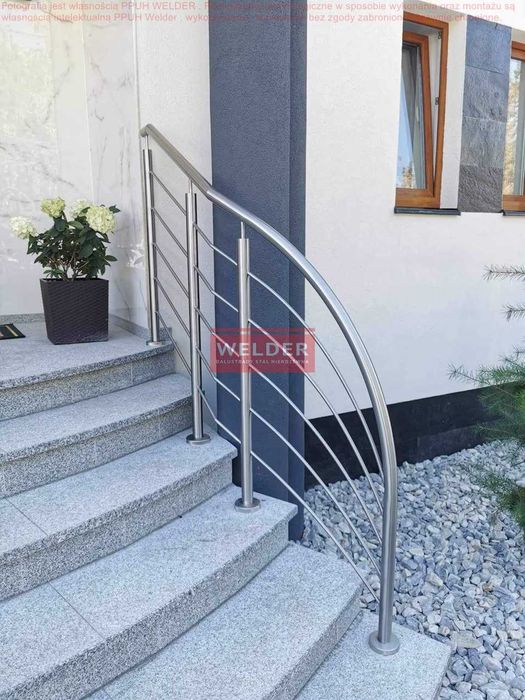 Balustrady francuskie Balkon Schody Harfa Antracyt Stal Nierdzewna