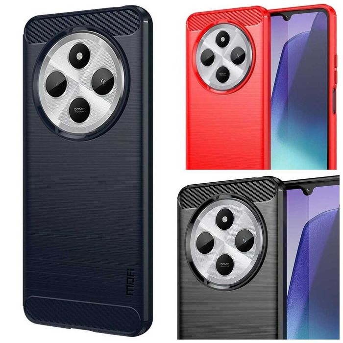 Противоударный чехол для Xiaomi Redmi 14c карбон бампер накладка c75