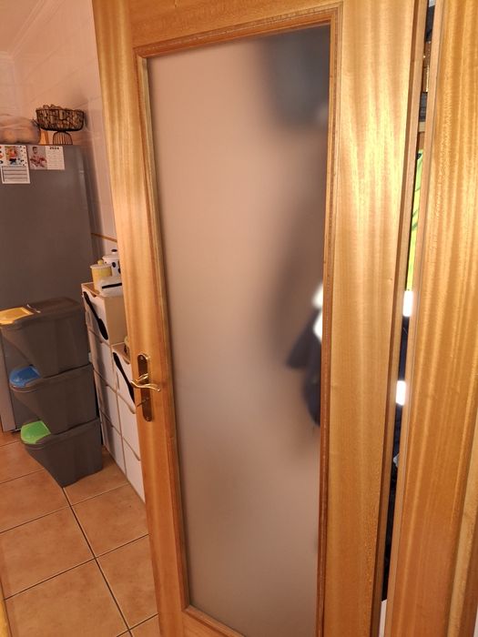4 Portas interiores 200x75 madeira maciça, 2 com vidro,2 simples