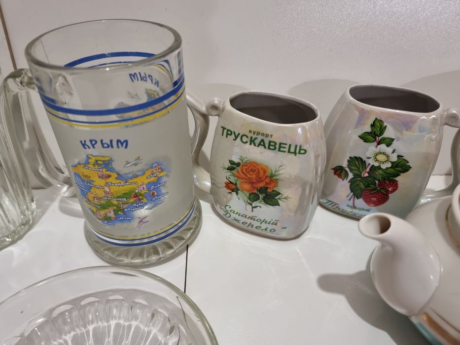 Посуда, ваза, стаканы, чашки, бокал,  фарфор, хрусталь чайник