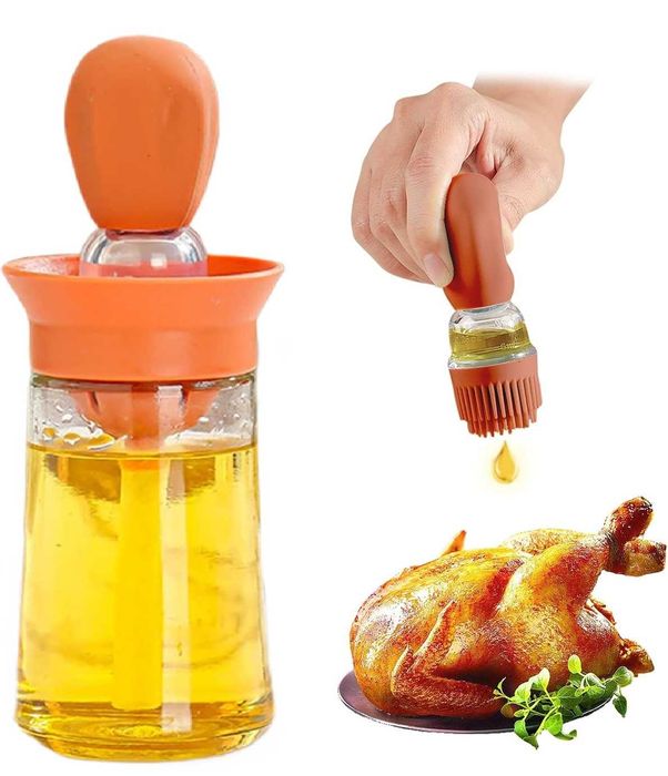 Rozpylacz oleju ze szczoteczką - Dozownik oleju 2w1 - 180ml