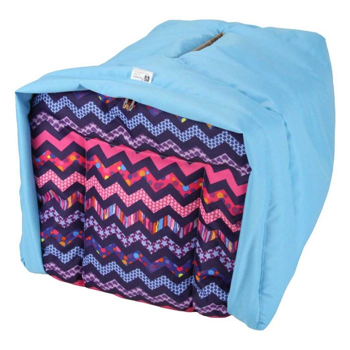 Ocieplacz na transporter niebieski zygzak