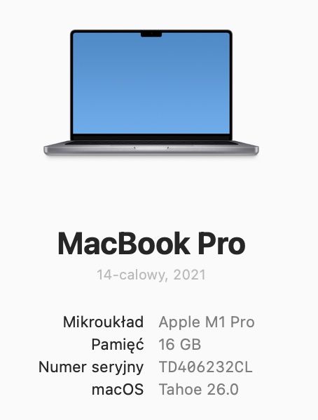 MacBook Pro 14” M1 Pro | 16GB RAM | 1TB SSD | Stan idealny + komplet