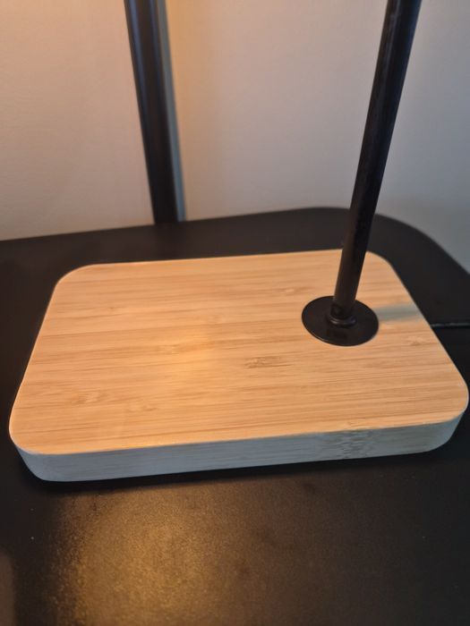 Candeeiro de mesa preto/bambu Ikea