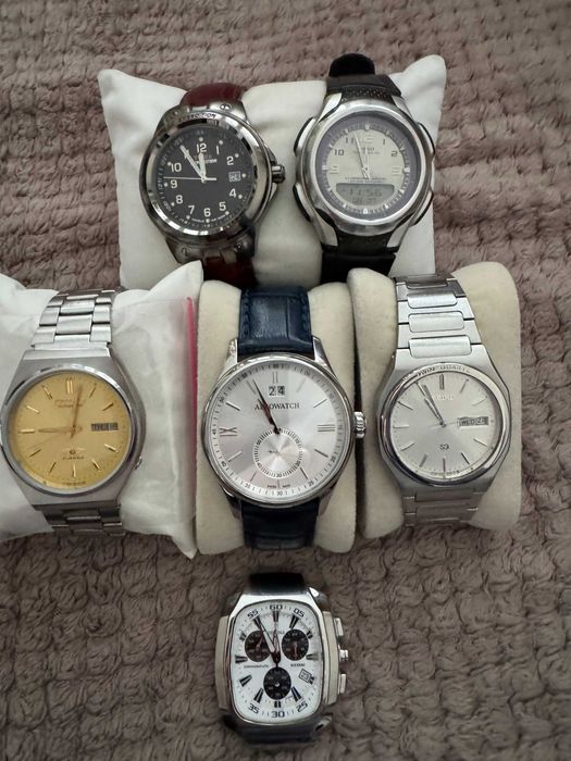Aerowatch, Seiko TWIN QUARTZ, Citizen i inne - 6 sztuk zestaw.