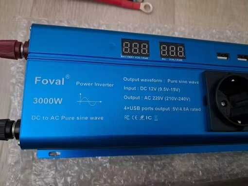 Інвертор Foval 12V-220  3000W-чиста синусоїда