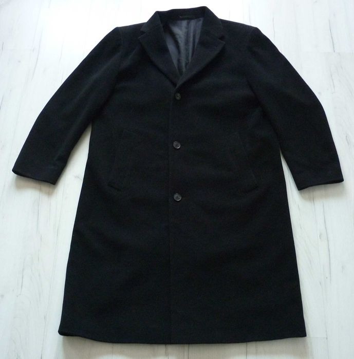 Piękny męski płaszcz HUGO BOSS rozmiar 50 L XL wełna dziewicza unikat!