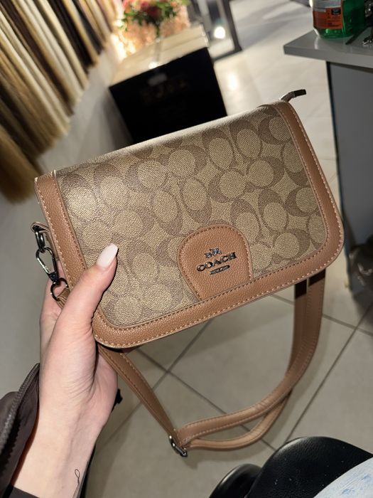 Сумка жіноча під бренд coach нова коричнева женская сумка
