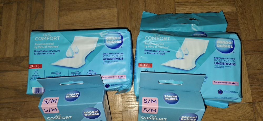 Podkłady poporodowe i majtki