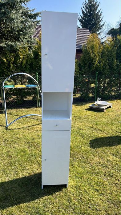 szafka słupek łazienkowy biała