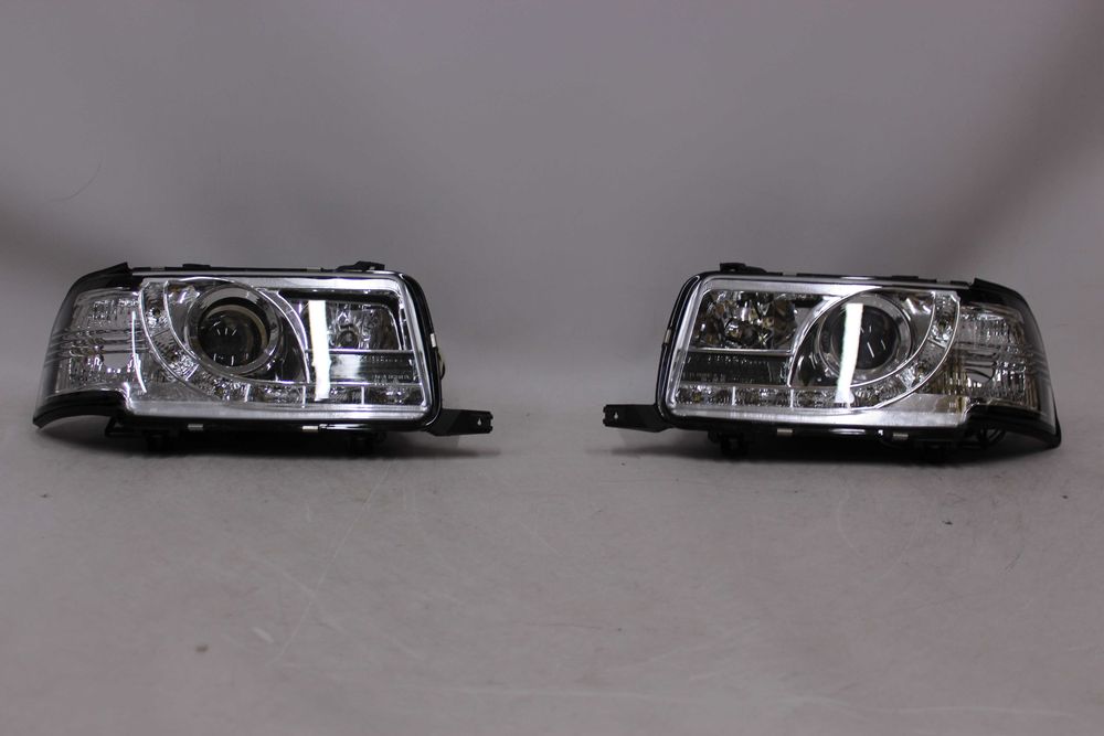 Lampy reflektory przednie przód AUDI 80 B4 91-96 Dayline LED CHROM TUNING NOWE