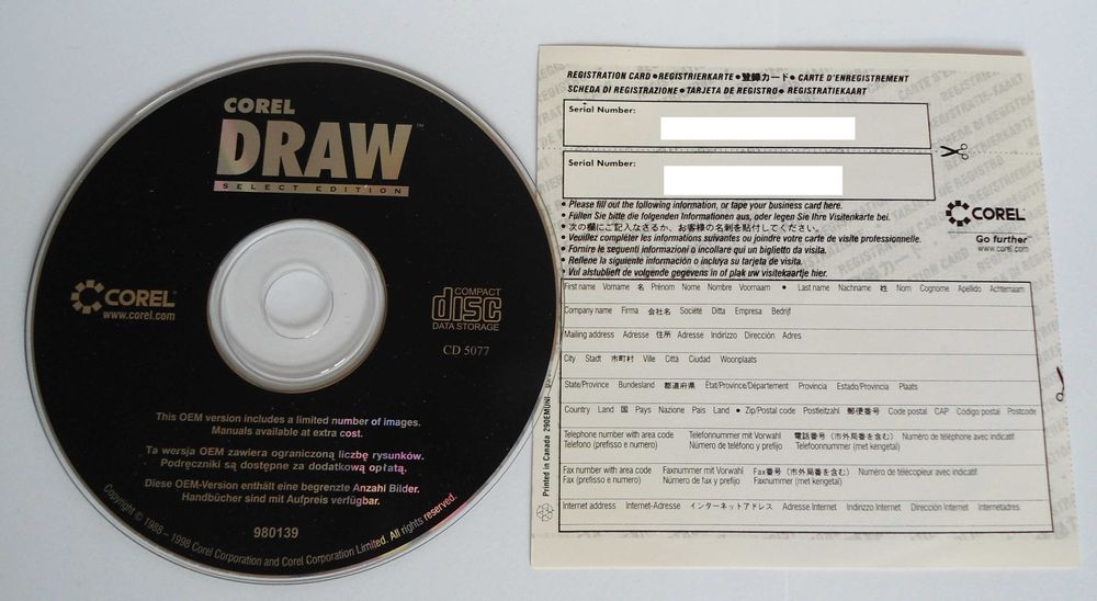 CorelDRAW Select Edition - oryginalne płyty z certyfikatem + dodatki