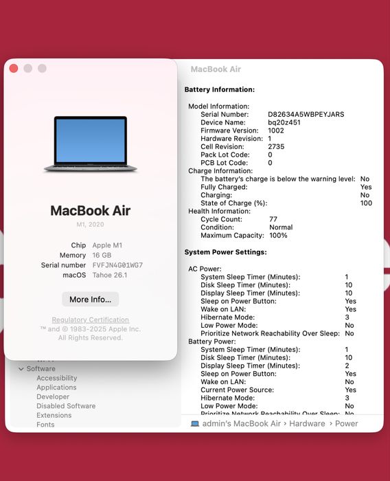 MacBook Air 13 2020 m1 16/256gb !! Гарантія від магазину !!