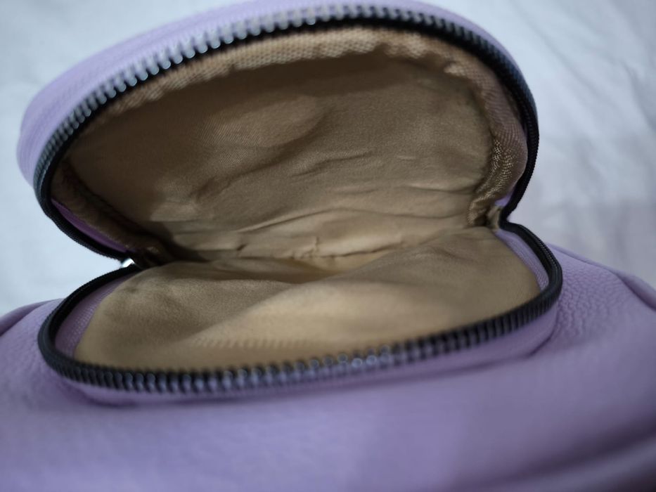 Plecako torebka mała liliowa zapinana na zamki