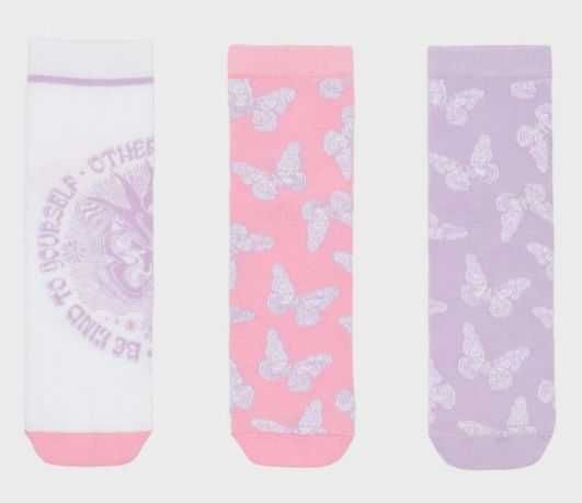 Skarpetki z motywami motyli 3 pary 36-38