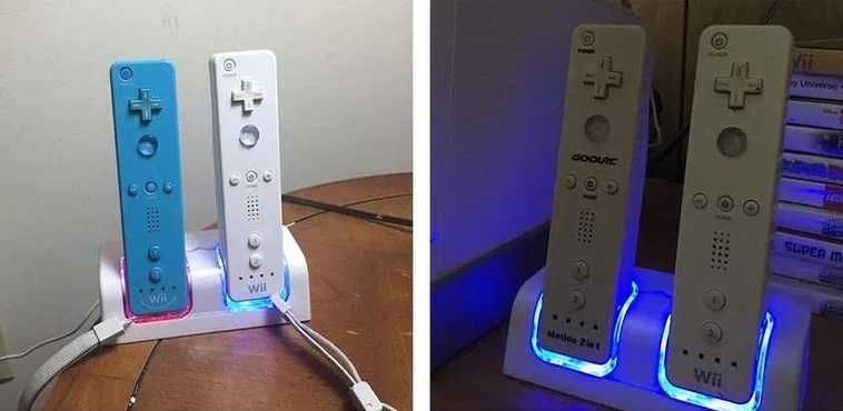 Pack 2 Baterias Recarregáveis com Carregador LED para Comandos Nintendo Wii NOVO