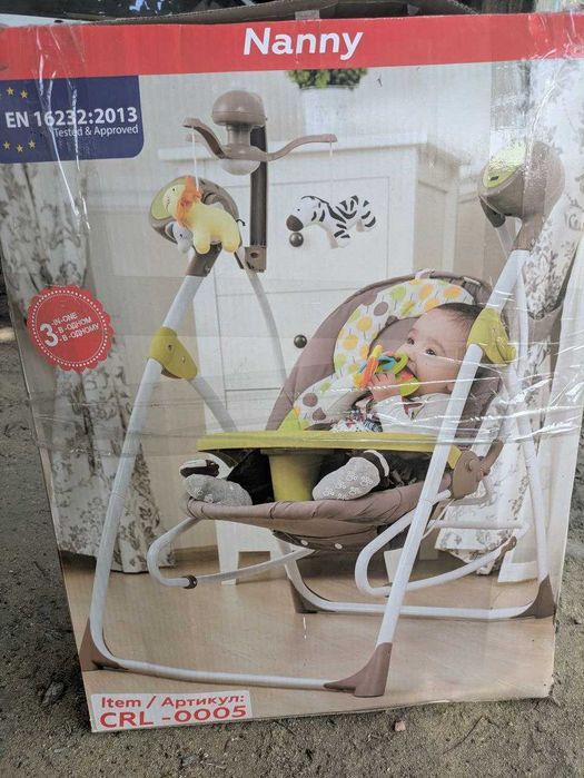 Детская колыбель-качели CARRELLO Nanny 3в1 CRL-0005 Beige Dot Бежевый