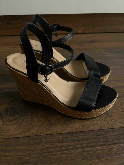 Buty na koturnie obcasy Lasocki NOWE skóra