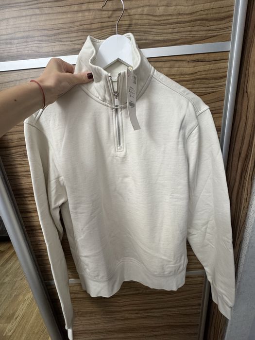 Світшот ZARA half-zip у молочному кольорі