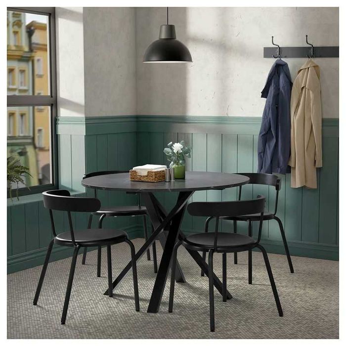 IKEA MARIEDAMM Stół, czarny imitacja marmuru, 105 cm