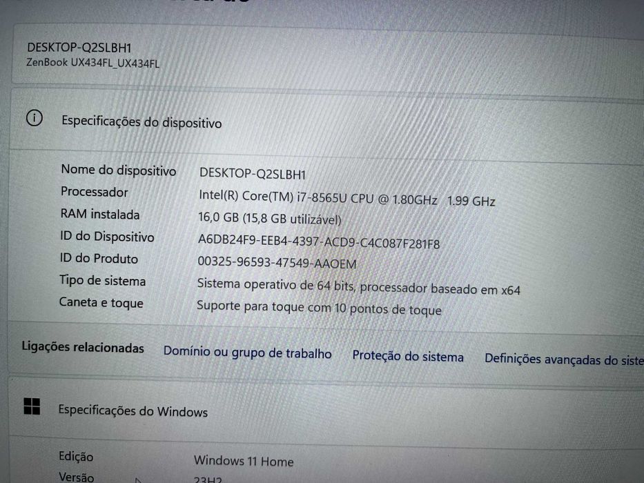 ASUS ZenBook UX434FL Intel Core i7 RAM 16GB