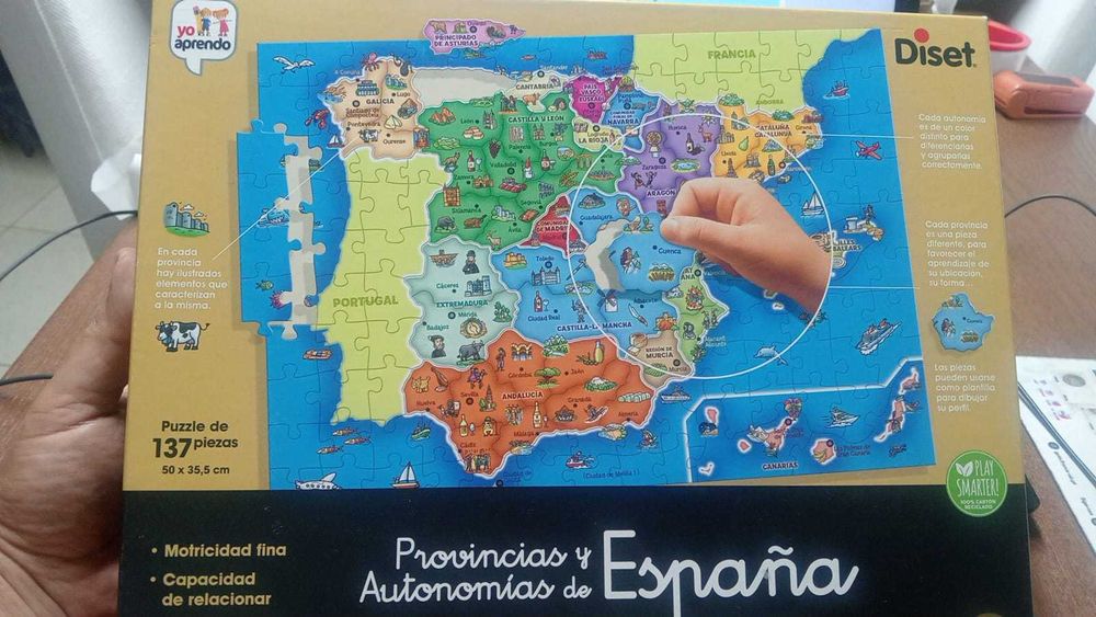 Puzzle Didático Diset Espanha (Provincias y Autonomías) - 137 Peças