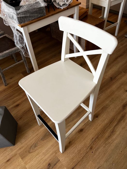 Cadeira alta banco Ikea Ingolf branca 63cm