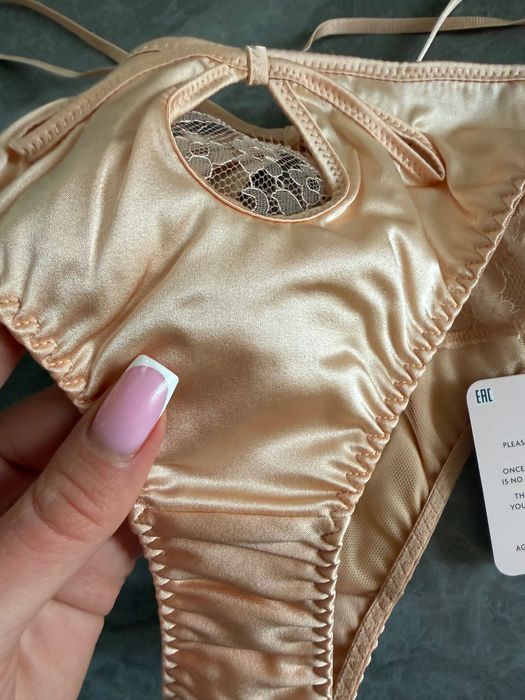 Трусики жіночі Agent Provocateur ОРИГІНАЛ, шовк 100%, s-m (С-М, бежеві