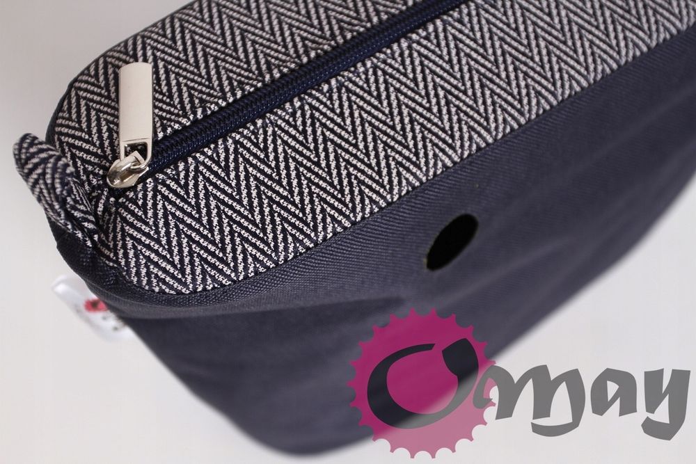 Granatowy organizer do OBAG MINI jodełka granat 2 kieszenie wkład OMAY