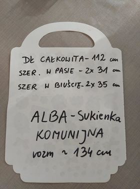 Sukienka komunijna, alba rozm ok 134 cm