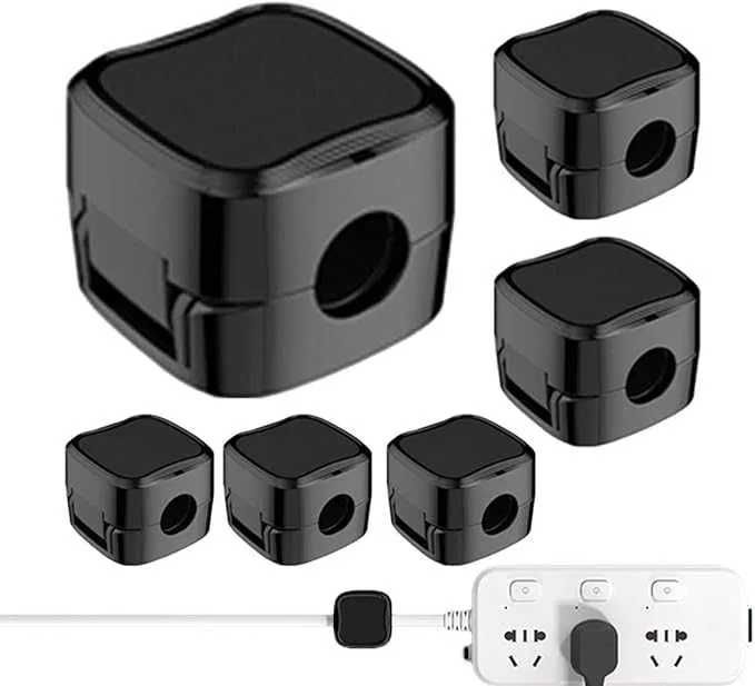 Zestaw 6 uchwytów klipsów samoprzylepnych na kable