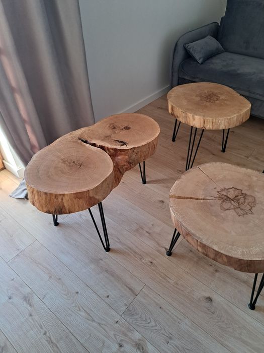 Stolik kawowy dębowy i bukowy loft