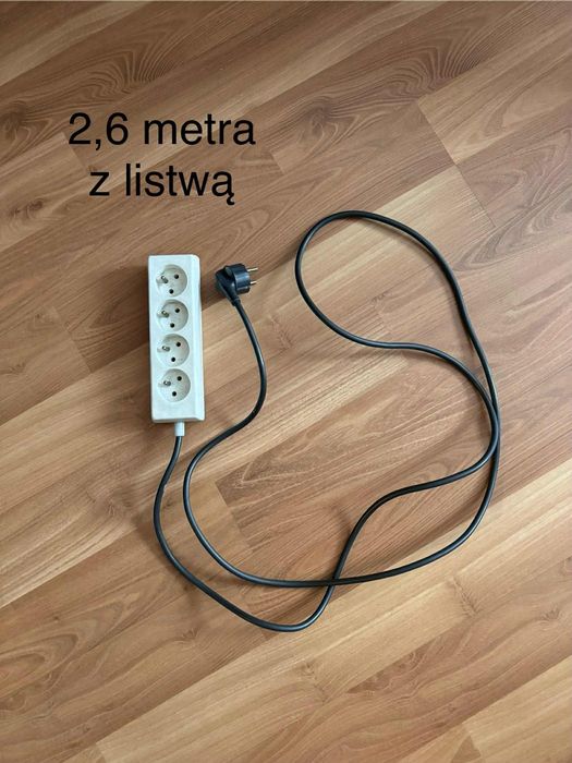 listwa zasilająca z 4 gniazdami przedłużacz 2,60m i 3,20m 2 sztuki