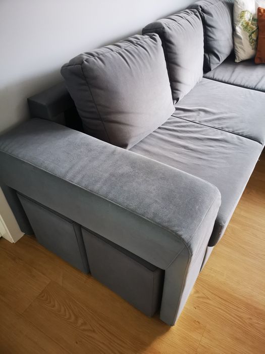 Sofá com Chaise longue cinzento escuro