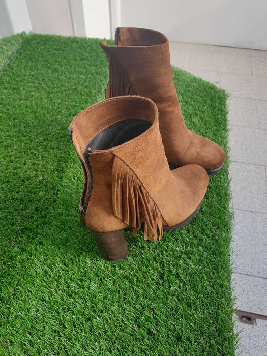 Botins camurça castanhos da prof n.° 38   - melhor oferta - da prof