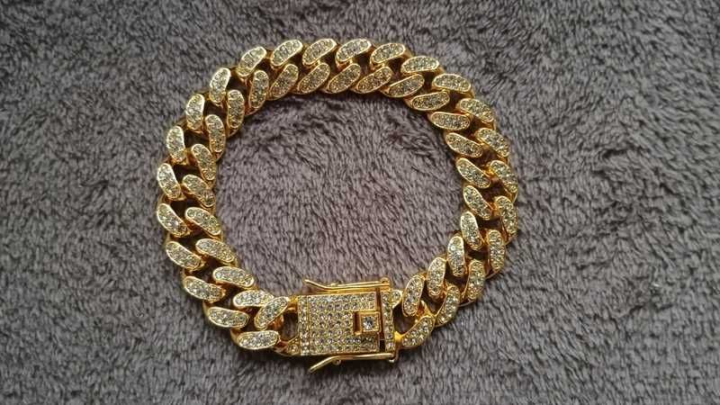 Masywna Bransoletka Złoty Kolor pancerka bransoletka vintage męska