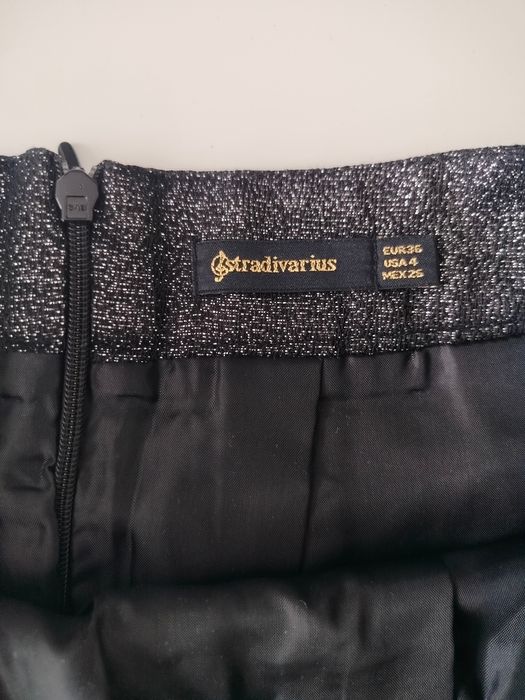 Spódniczka krótka srebrna błyszcząca S