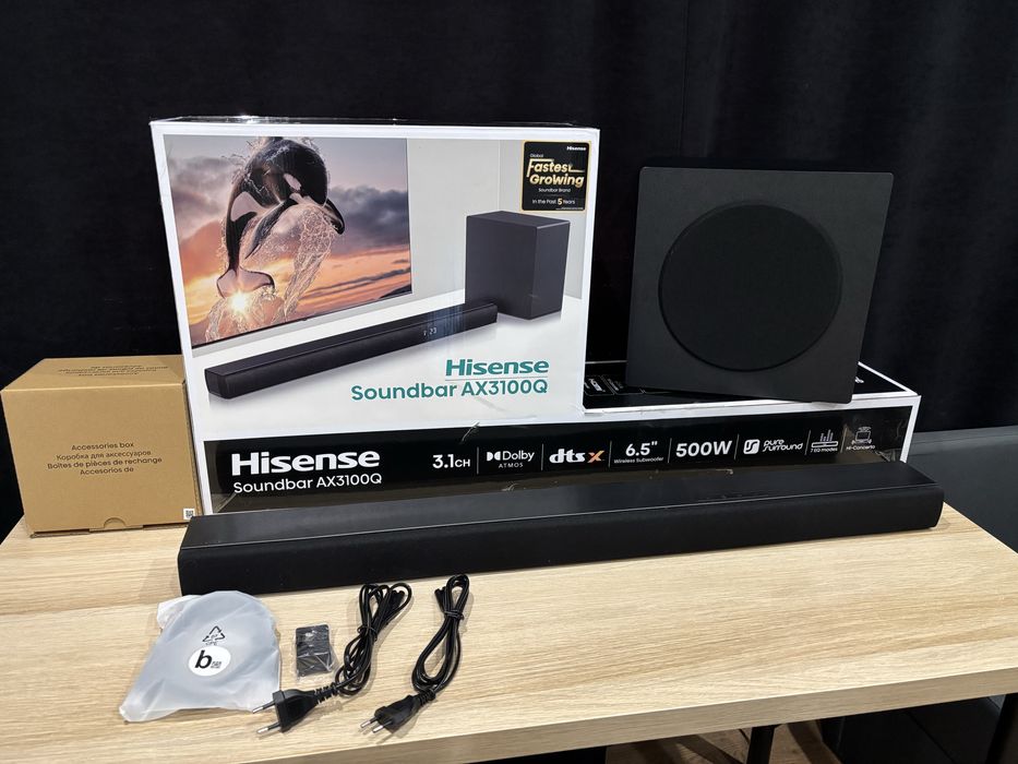 Soundbar Hisense AX3100q 500W + subwoofer, nowy