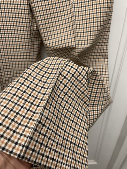 MAX MARA piękne spodnie w kratkę na kant z paskiem w talii