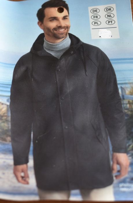 Płaszcz kurtka przeciwdeszczowa męska M czarna