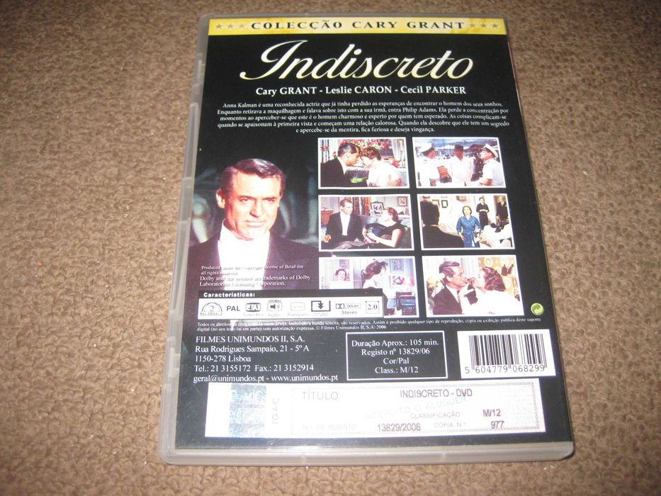 DVD "Indiscreto" com Ingrid Bergman/Raro!