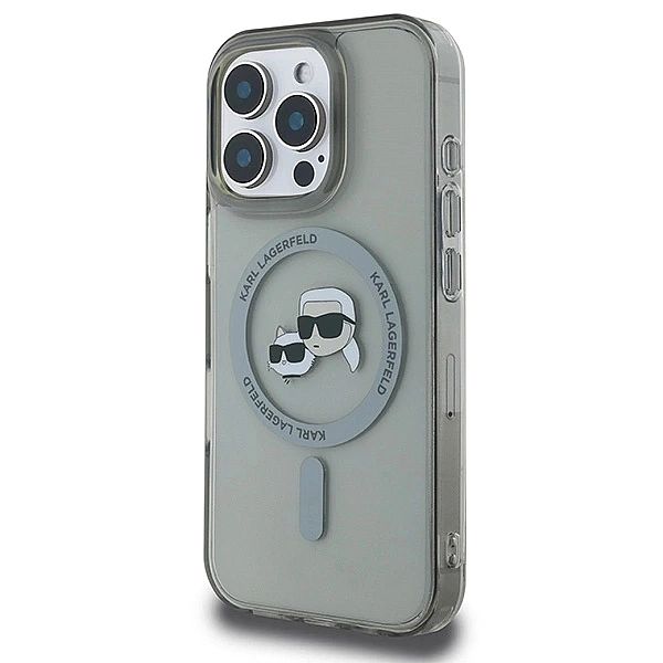 Etui Karl Lagerfeld IML Metal Karl&Choupette Head MagSafe na iPhone 16