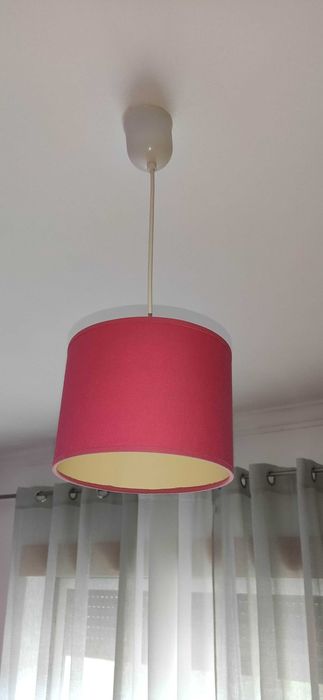 Candeeiro de Secretária e Abajour Rosa
