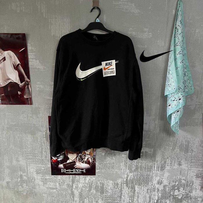 ‼️Знижка на -50%‼️(M) Nike свитшот черная кофта биг лого