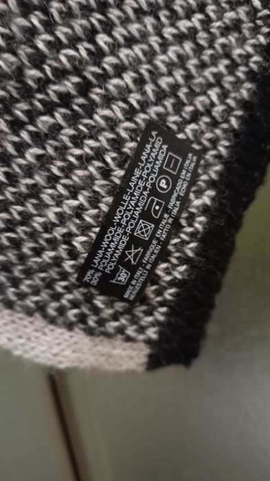 Made in Italy  Damskie ponczo / narzutka z golfem, 70% Wełna, Roz S-L